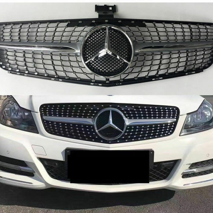 Compatible with Mercedes C-Class W204 Front Grille 07-14 C180 Starlight C200 GT Grille C220 C260