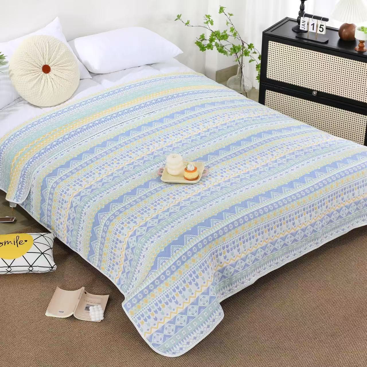 High-density six-layer gauze summer air-conditioning mat bed cover wholesale pure cotton washed gauze sweat-absorbent soft sheet cool mat