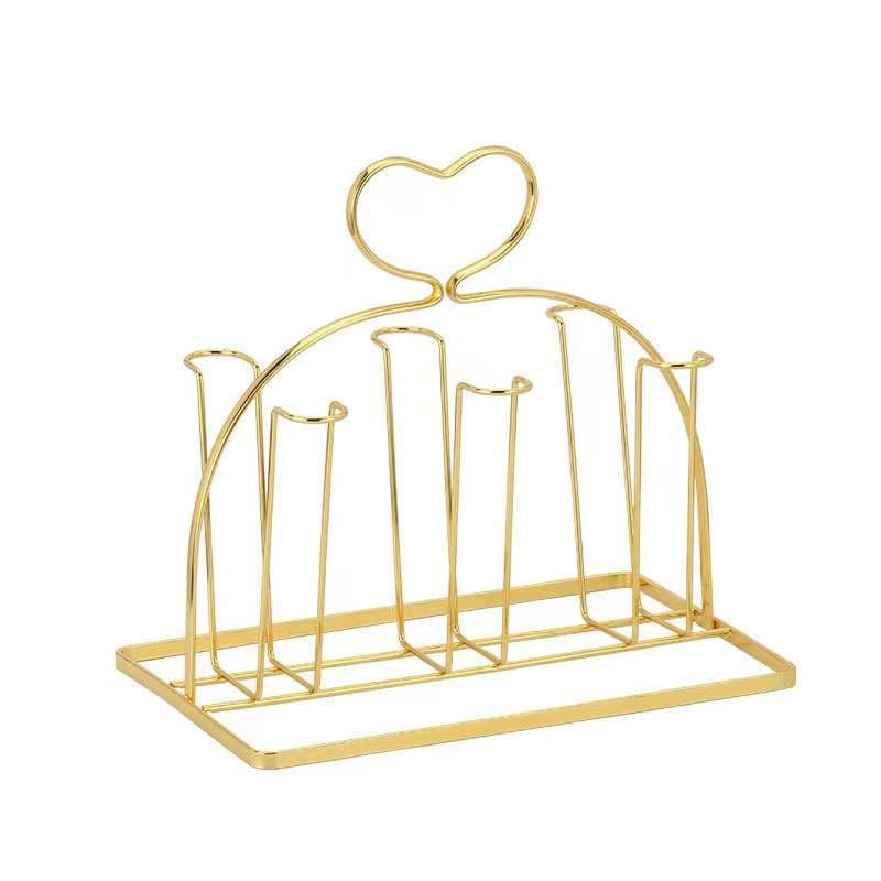 Japanese-style iron glass dish rack, suitable for home use in living room, upside-down, dustproof, and kitchen.