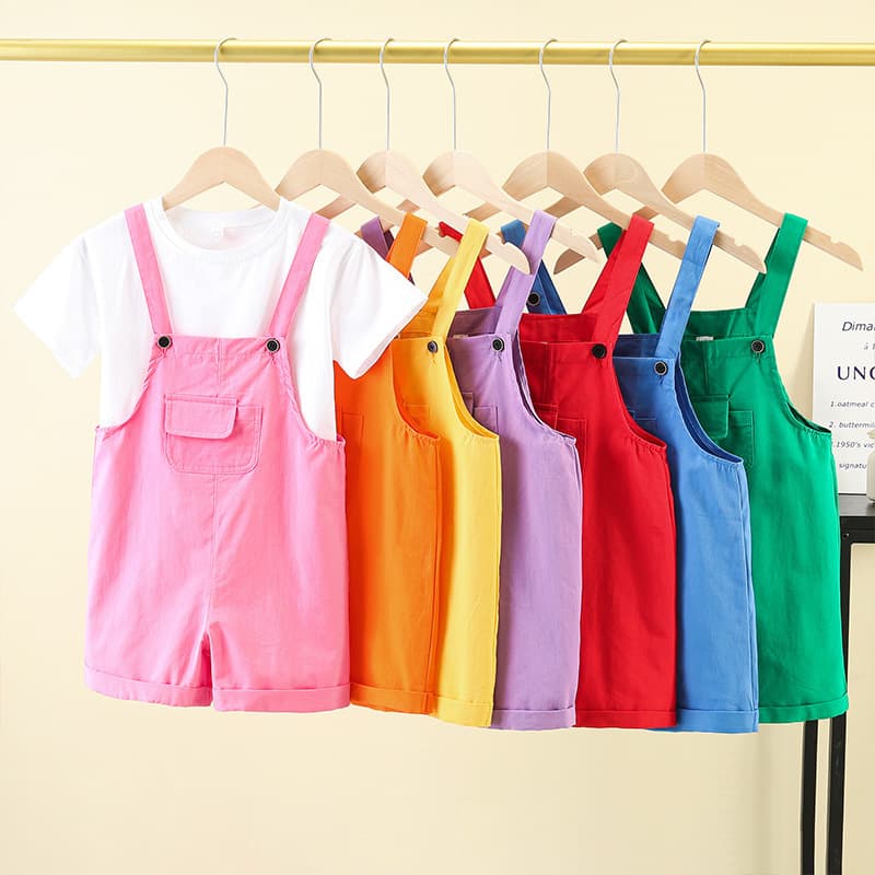 Children's Performance Costumes Kindergarten Candy Color Overalls Cheerleader Costumes Graduation Season Costumes