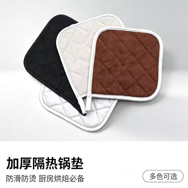 Terry Cloth Solid Color Quilted Heat Insulation Pot Mat Kitchen Anti-scald High Temperature Resistant Placemat Multicolor Cotton Casserole Pad Kitchen Wholesale