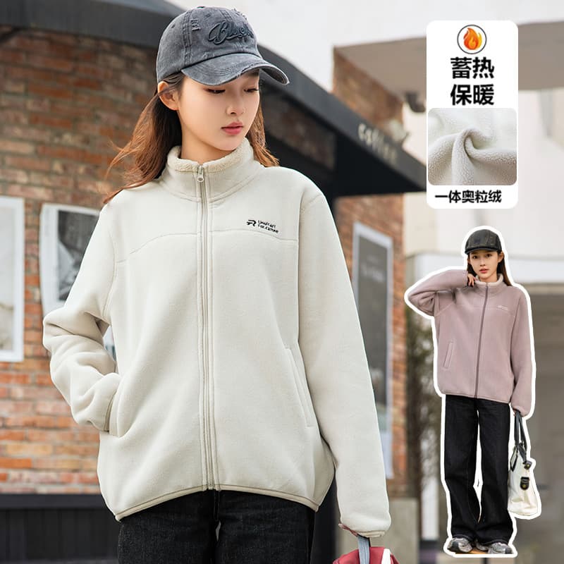 Fleece Jacket for Middle School Students, Teen Girls, High School Students, Thickened Top, Winter Middle School Uniform Inner Layer