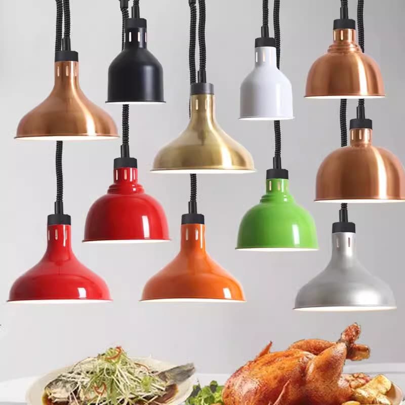 Self-service catering fast food barbecue food warm food lamp supermarket dry nuts moisture-proof telescopic heat preservation heating chandelier