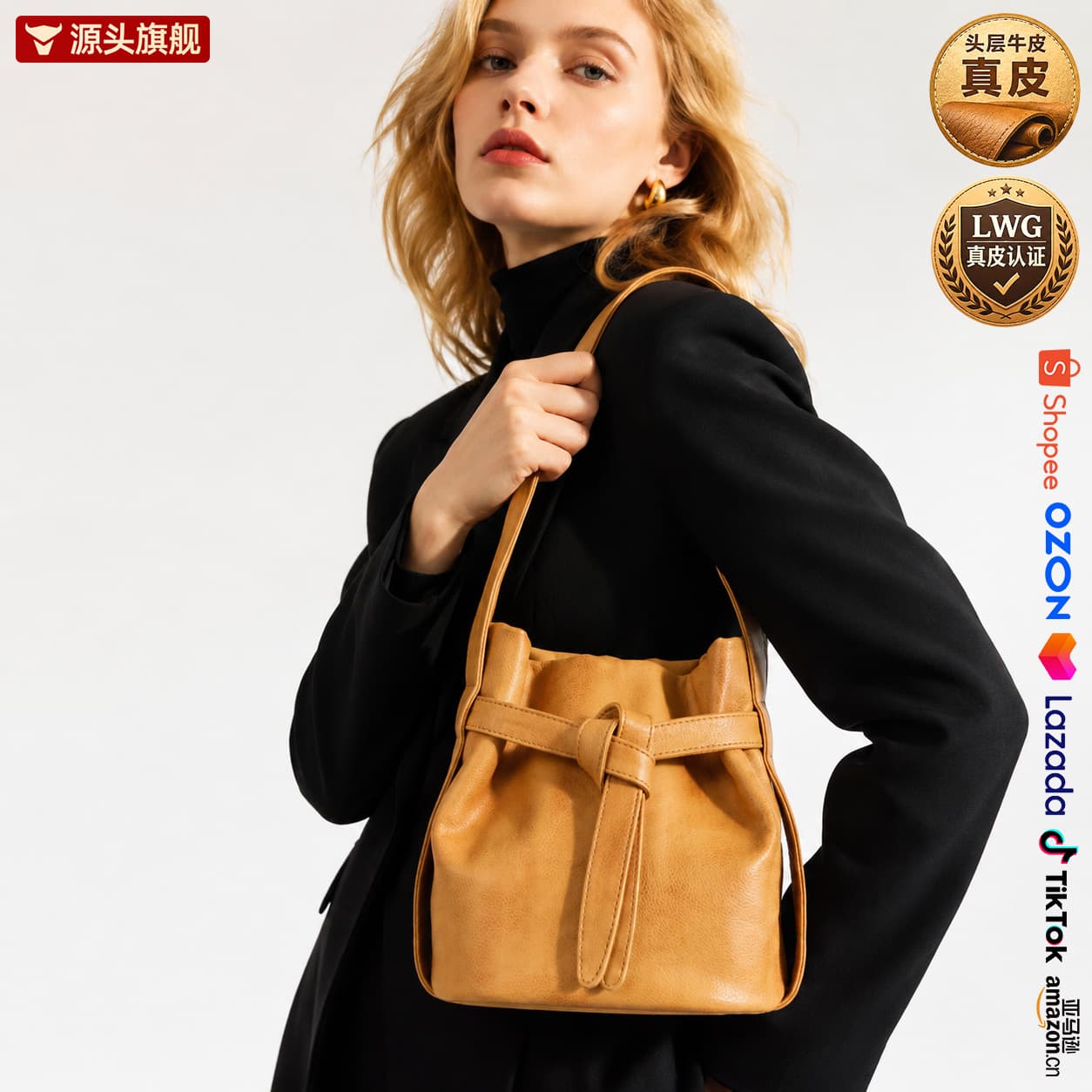 First-Layer Cowhide Genuine Leather Bags, Money Bags, Women's Bags, Underarm Bags, Handbags, Bucket Bags, Crossbody Bags, Shoulder Bags, Lightweight