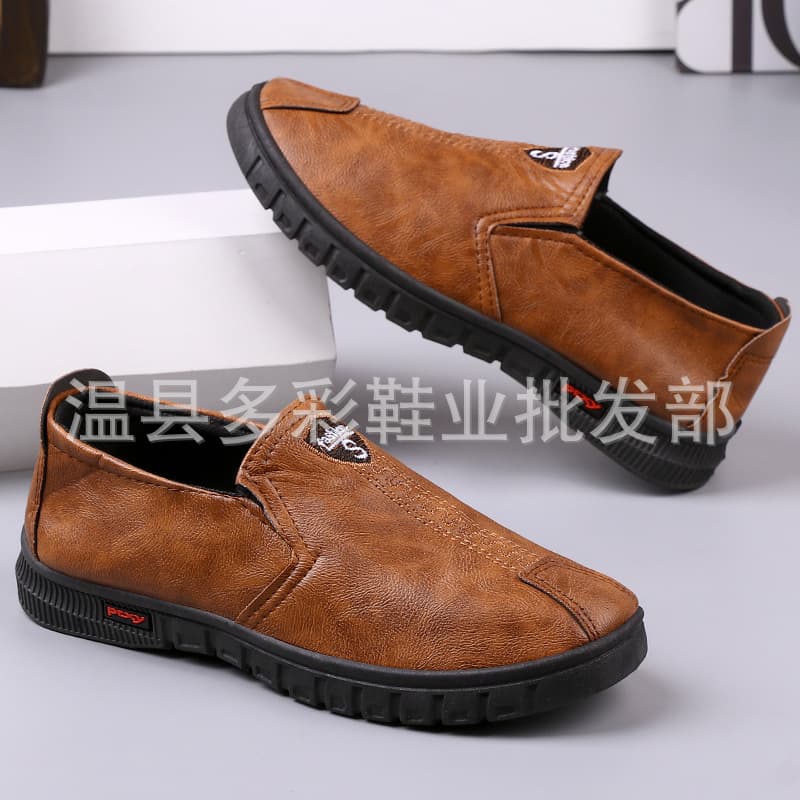 New men's leather slip-on shoes, soft-soled, comfortable and lightweight, perfect for business and driving, suitable for dads and casual wear. (Dropshipping available)