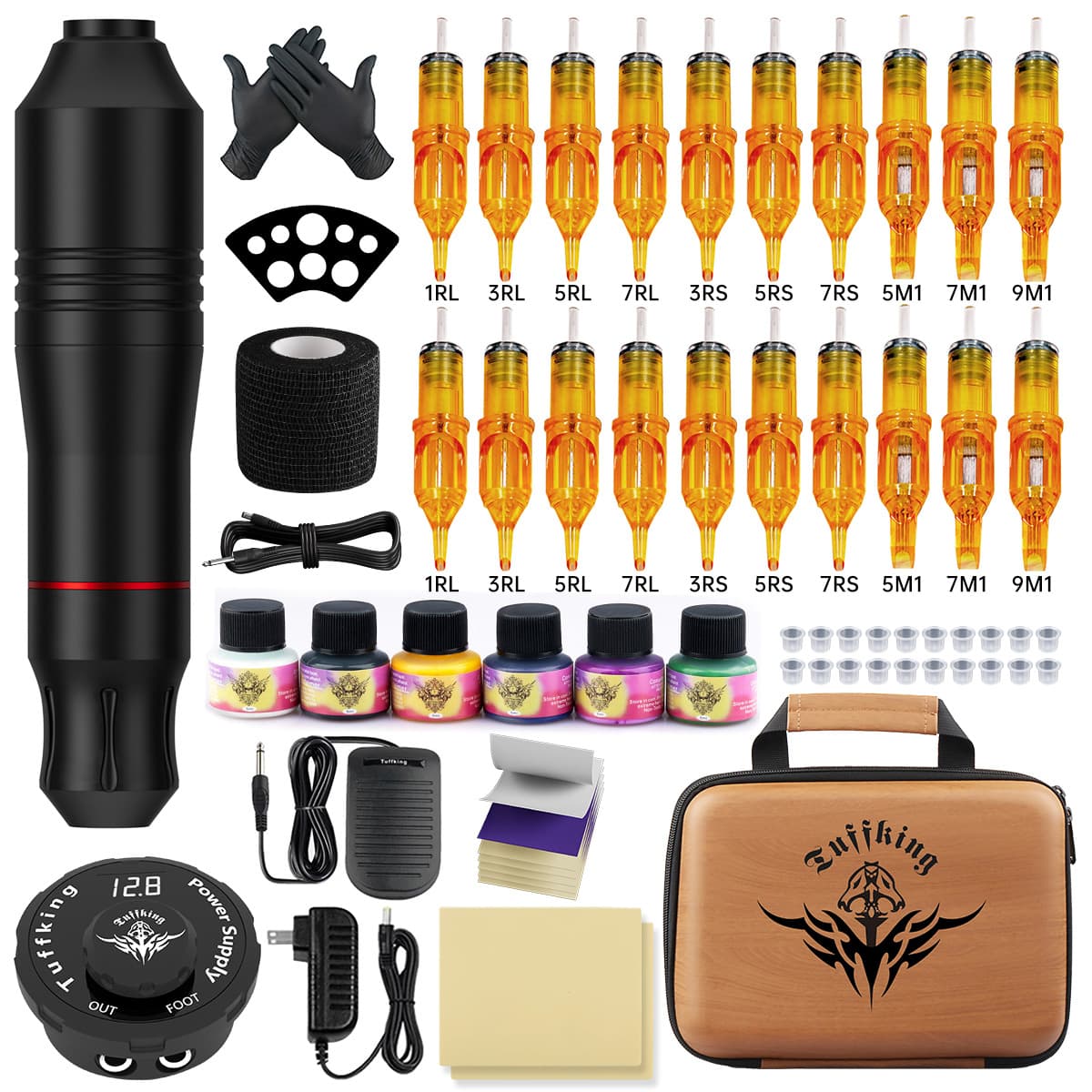 Cross-border Direct Supply Tattoo Kit, Yellow Dragonfly Tattoo Machine Integrated Needle Set, Tattoo Tools