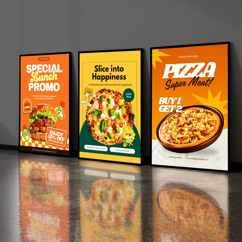 Signage Wall-Mounted Menu Display Ordering Board Price List LED Light Wall-Mounted Pull-Up Light Box