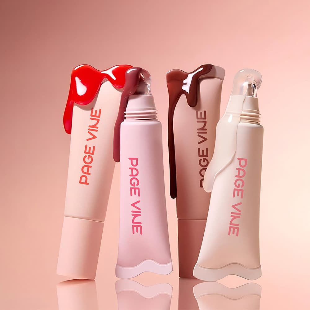 Cross-Border Pagevine Glossy Lip Balm Moisturizes, Hydrates, Exfoliates Dead Skin, Lip Oil, Plumping Lip Oil, Wave Pattern