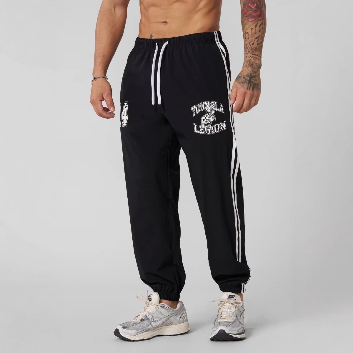 YOUANGL American new summer men's running fitness exercise trousers muscle sports gym casual pants