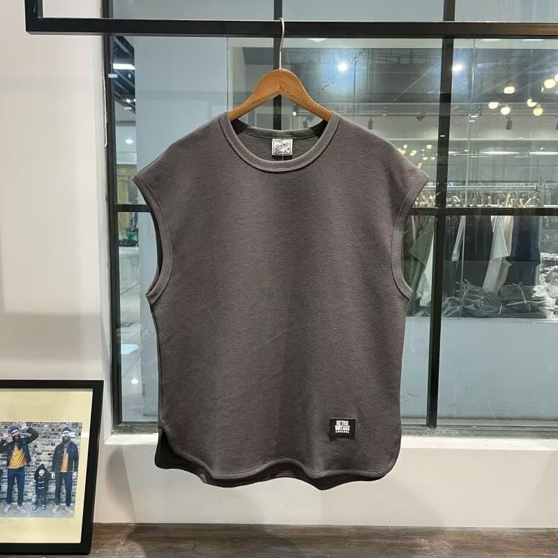 Retro Sleeveless T-Shirt for Men, Summer Street Style Loose Casual Vest for Sports, Fitness, Basketball