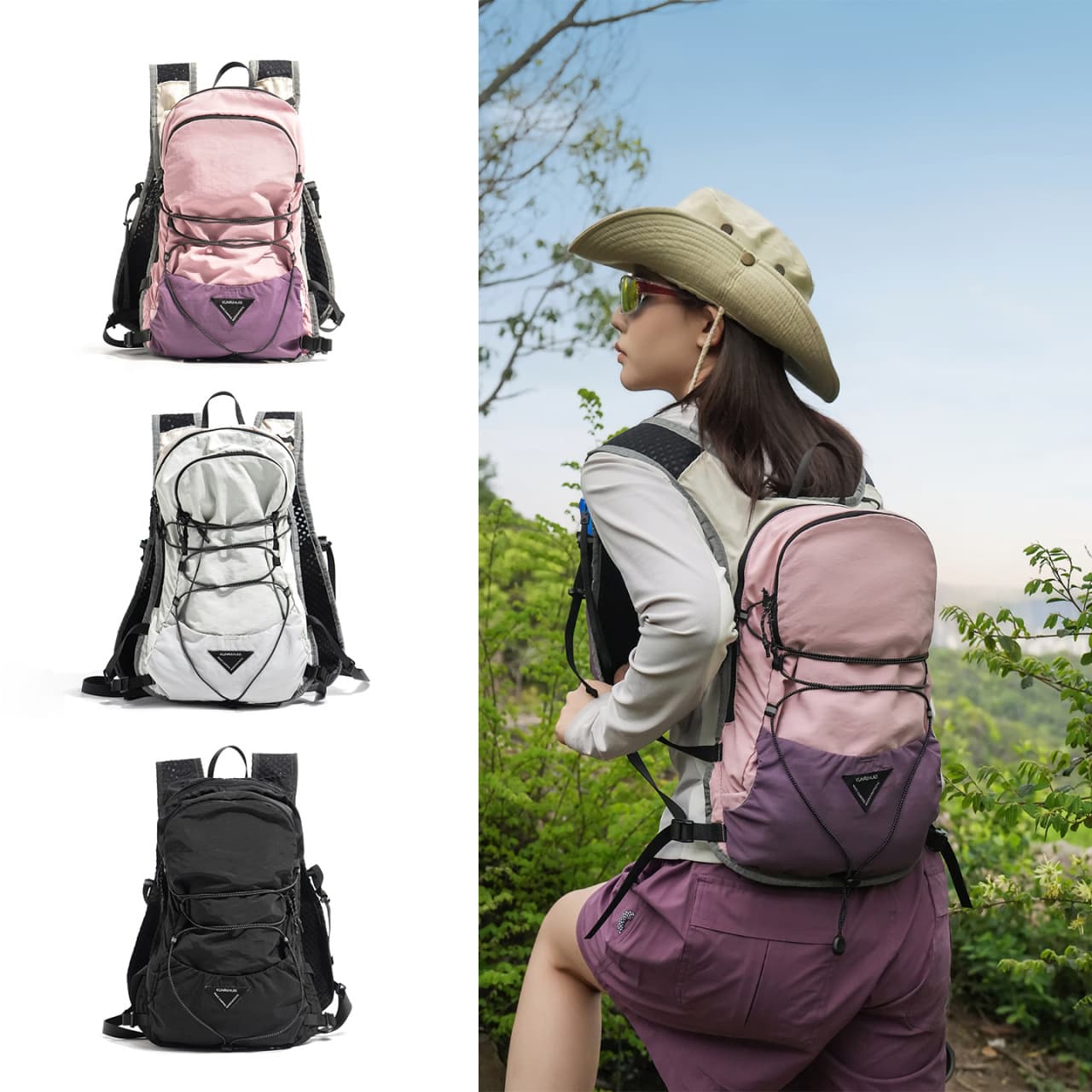 Outdoor Backpack Sports Cycling Trail Running Vest Lightweight Hiking Pack Minimalist Double Shoulder Bag