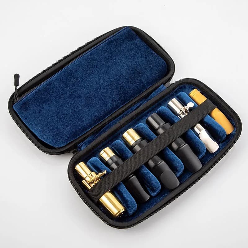 Saxophone Six-Piece Set, Mouthpiece Case for Soprano, Tenor, and Baritone Saxophones, Clarinet Mouthpiece Case