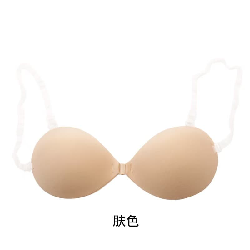 Palm triple thickened enlargement small breast special teardrop-shaped push-up front-hook invisible with shoulder strap adhesive bra factory.