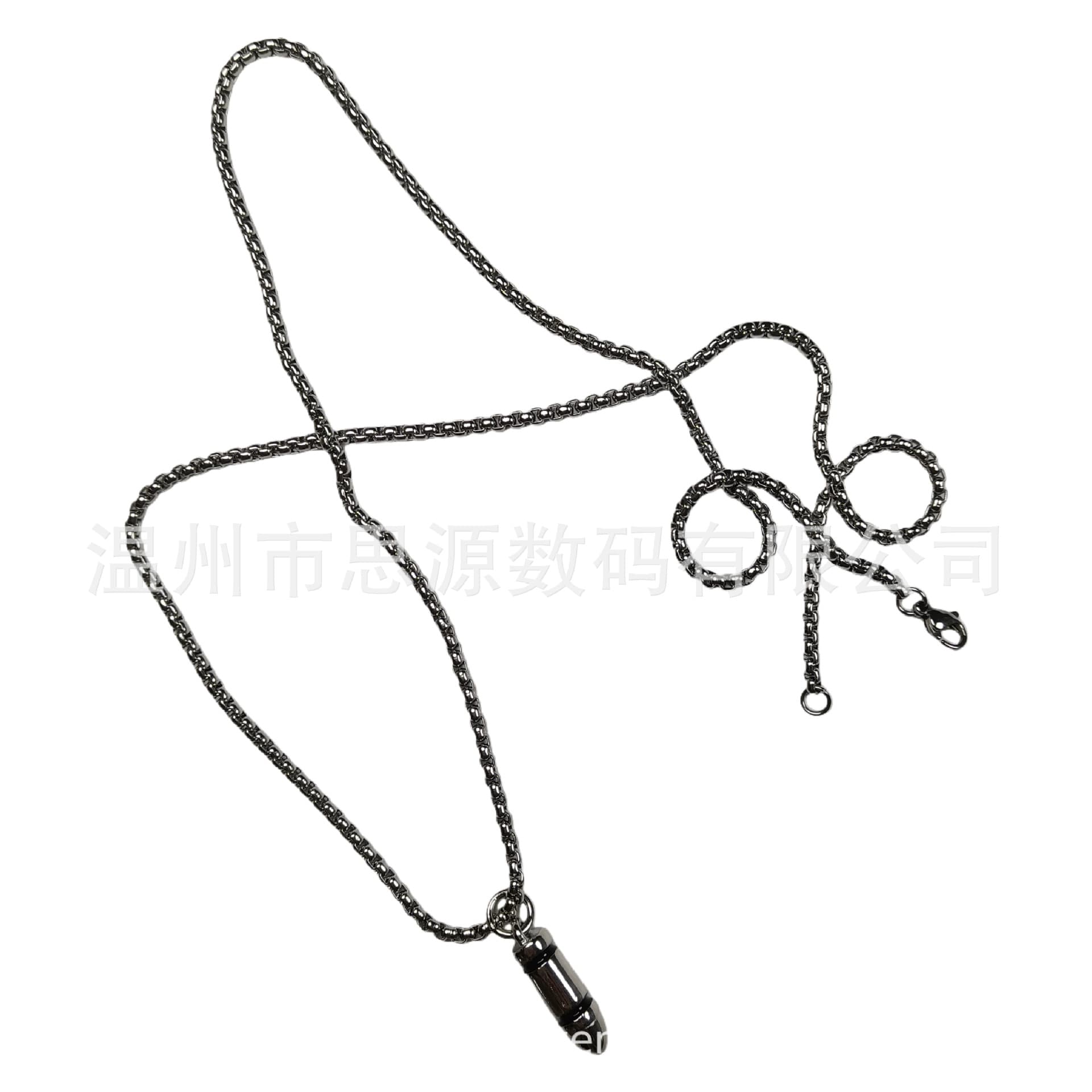 Cross-border best-selling military brand necklace long street style versatile sweater chain for men and women European and American new Ins bullet accessories
