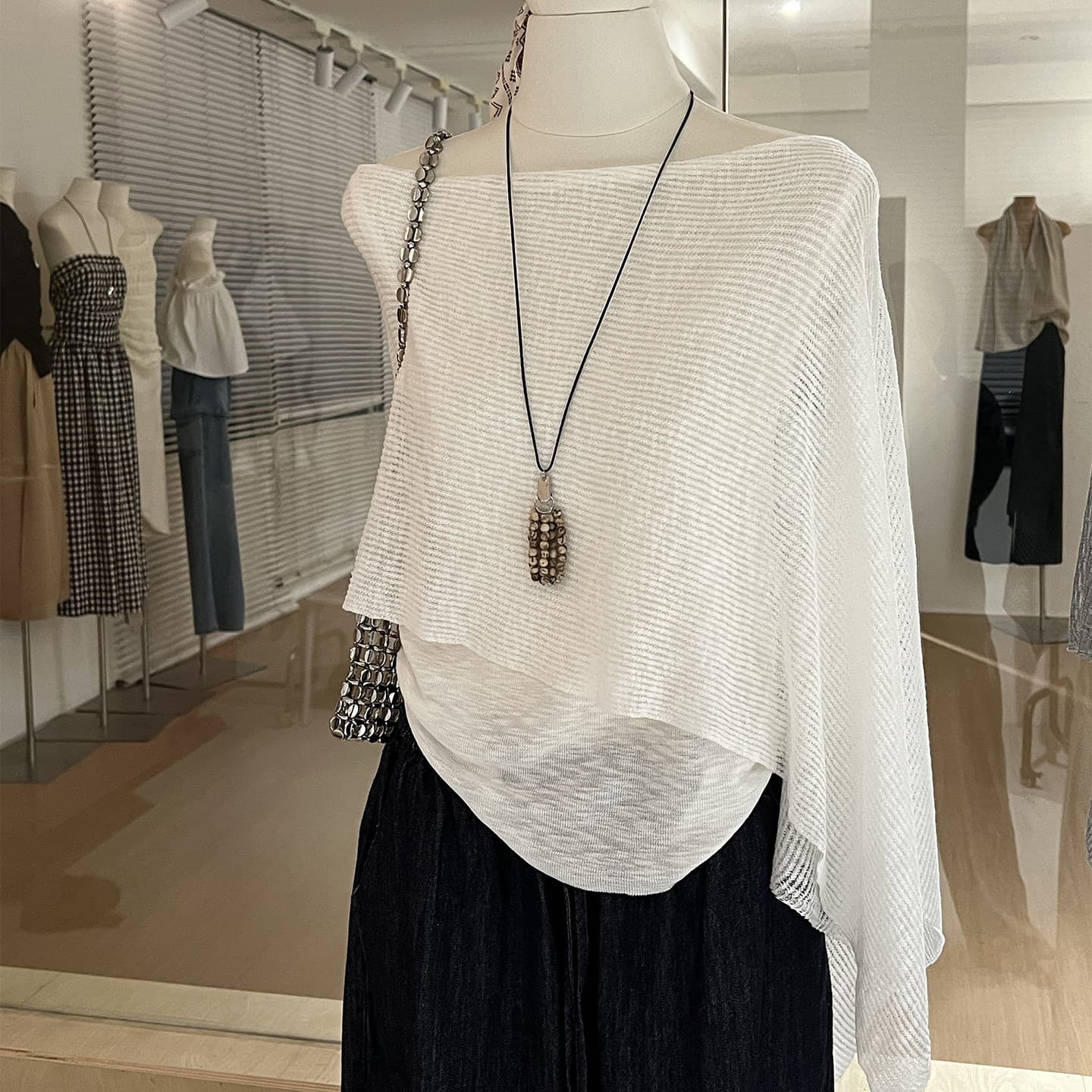 In Stock Korean Style Patchwork Spliced Knit Top Women Summer New Design Fake Two-Layer Layered Top