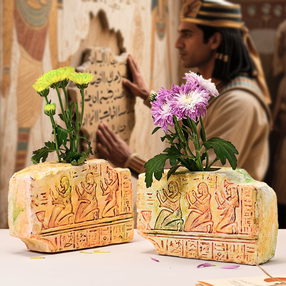 Egyptian Rosetta Stone Ornament Plaster Mold DIY Creative Desktop Vase Decoration Silicone Mold