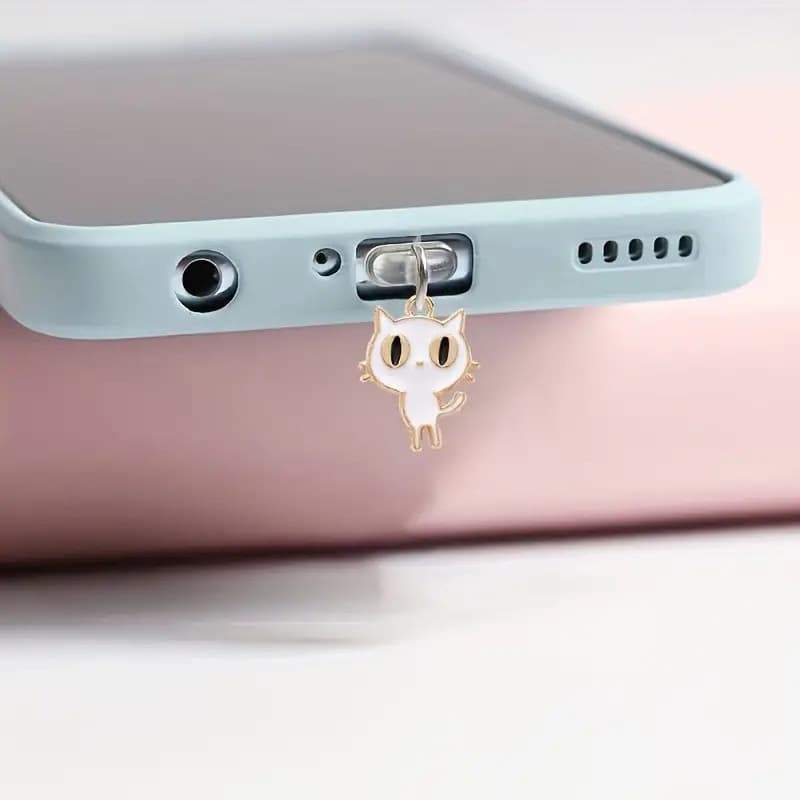 Big Head Cat Cross-Border Hot-Selling Dust Plug for iPhone Charging Port, Type-C Earphone Phone Decorative Hanging Accessory