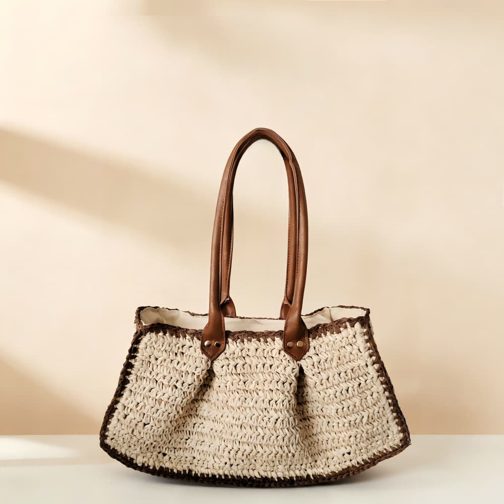 2026 New Korean Style Straw Bag Handbag Simple Fashion Woven Bag Versatile Commuter Large Capacity Women's Bag