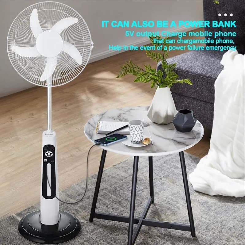 Solar Fan. 18-inch Rechargeable Solar Fan