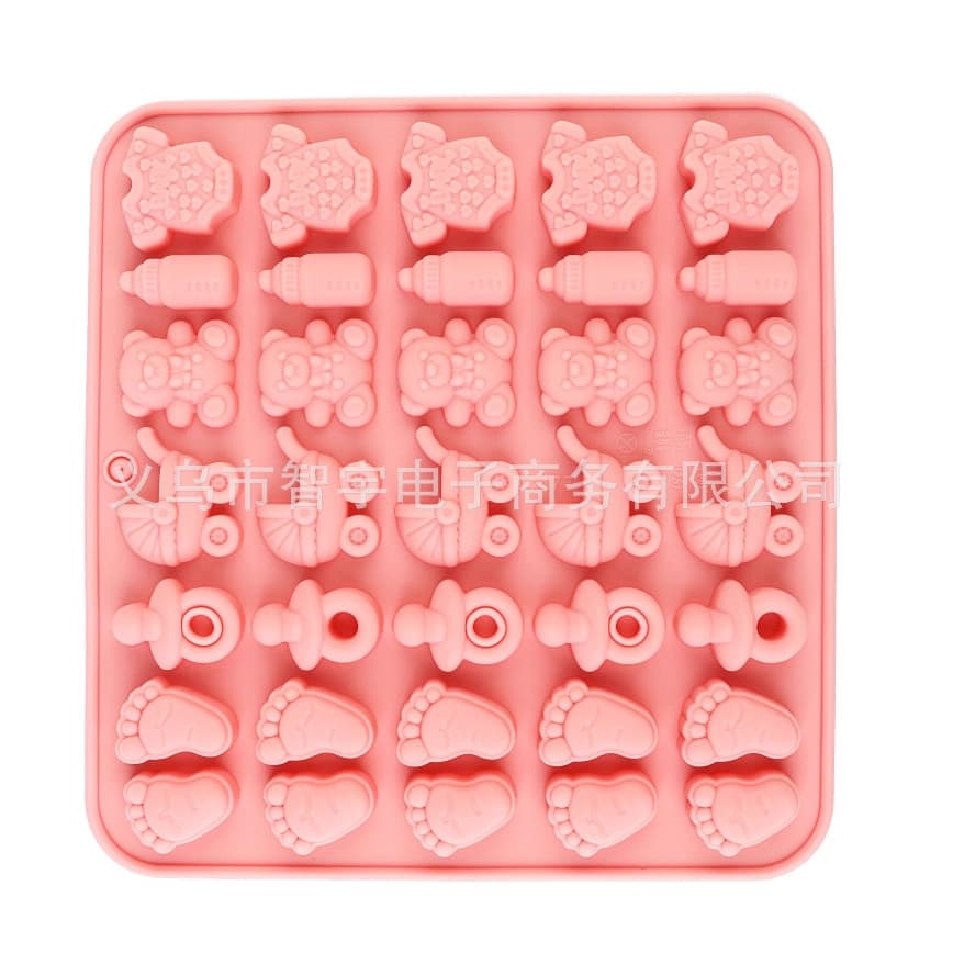 In Stock 35-Connected Baby Theme Silicone Mold for Gummy Candy Chocolate Baking Tool Cake Mold