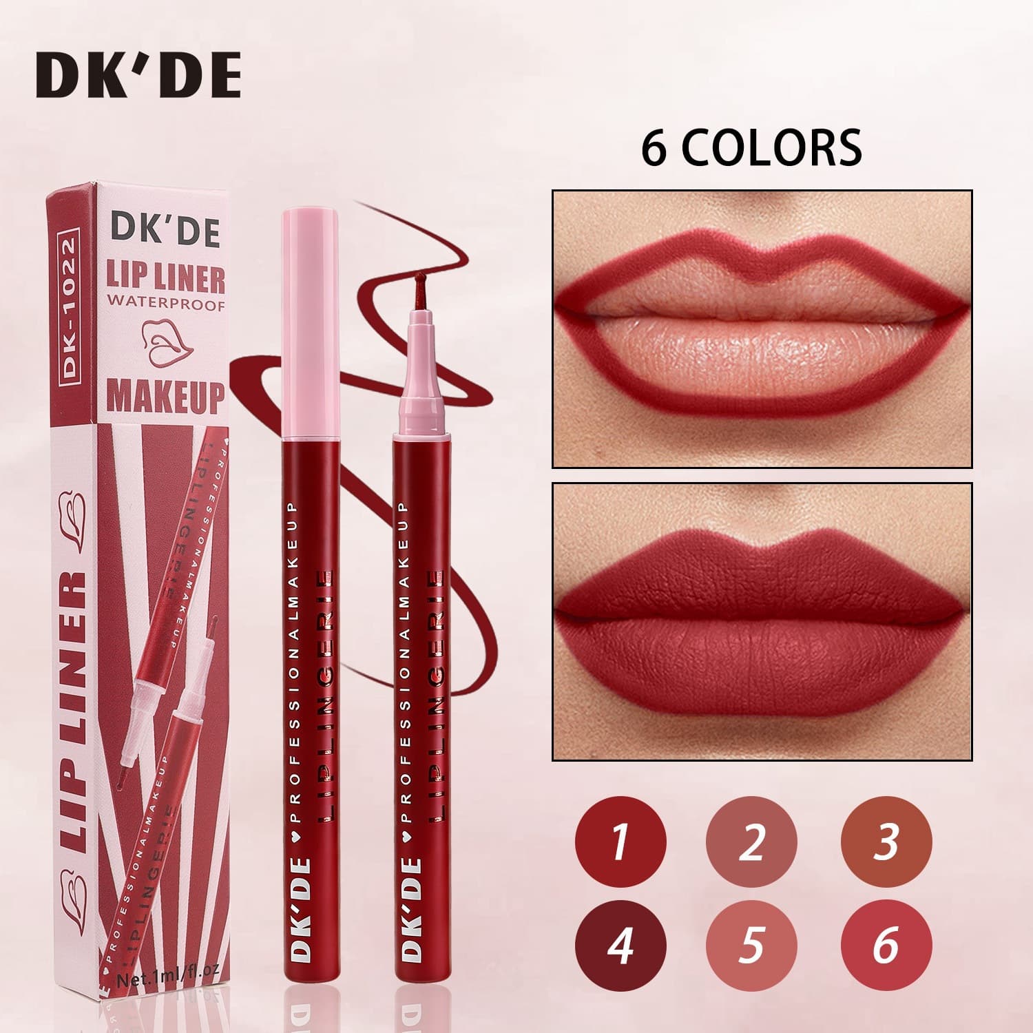 Cross-Border Tk Popular Liquid Lip Liner, Long-Lasting Lip Mask, Waterproof, Non-Fading Lip Gloss That Outlines the Lip Shape