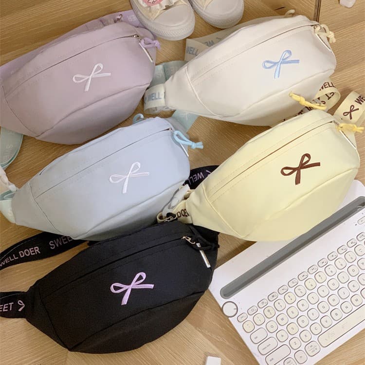 Fresh Butterfly Bow Crossbody Chest Bag, Cute Versatile Lightweight Cycling Waist Bag, Korean Style Niche Phone Bag for Women 2026