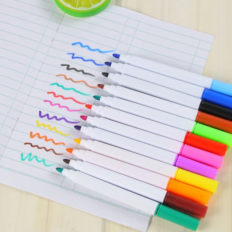 Color Whiteboard Markers, Water-Based Erasable Student Pens, Refillable Fine Tip Water-Based Markers for Office