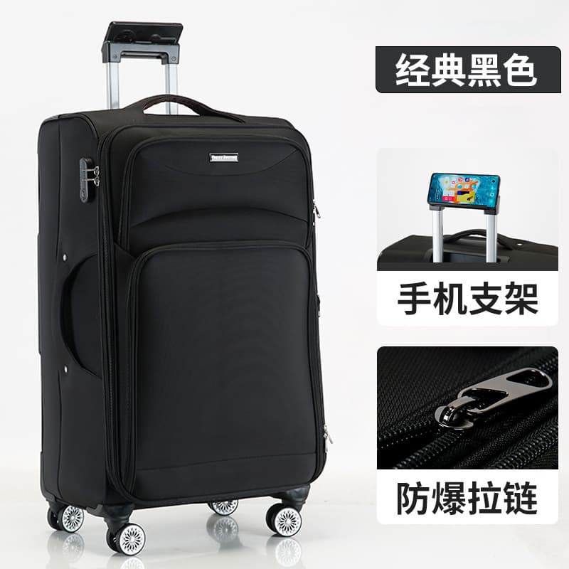 Large Capacity 28-Inch Oxford Fabric Suitcase for Men, 360-Degree Swivel Wheels, Password Lock, Trolley Luggage, 24-Inch Available