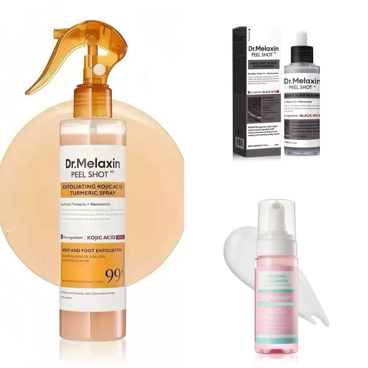 Cross-border Dr.Cemenrete Turmeric Exfoliating Spray Microneedle Serum Eye Cream Stick Eye Mask Foam Cleanser