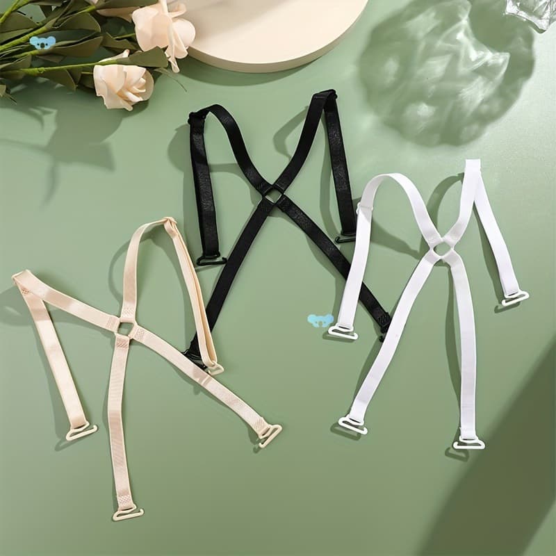 3-Pack Polyamide Elastic Bra Strap Extenders, Adjustable