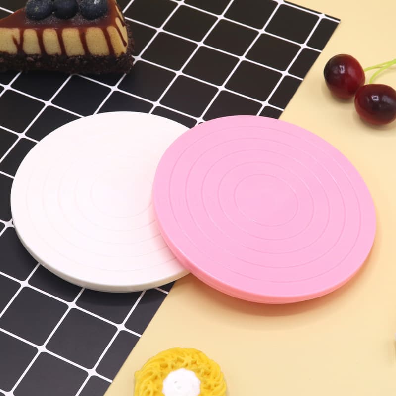 New 14cm cake turntable baking and decorating table mini turntable student teaching small turntable silicone bottom fixed