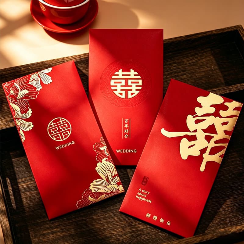 Creative Large Red Envelope Bag For Wedding Gifts Thousand Yuan Per Person Festive Word Newlywed Return Gift Change Mouth Money