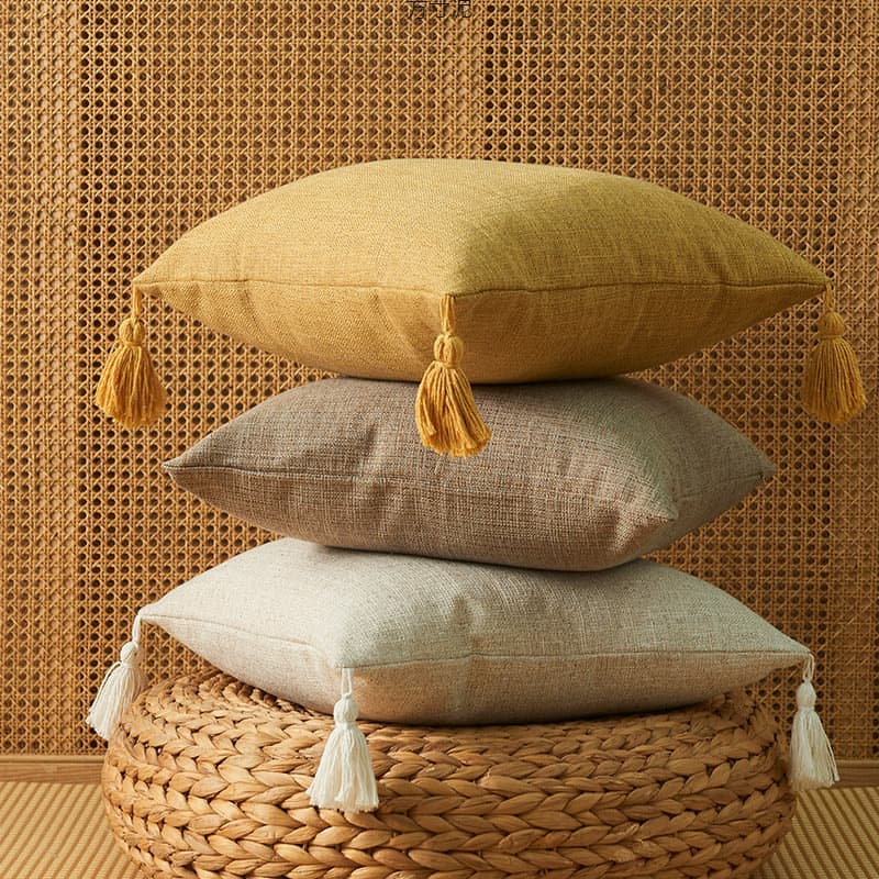 Bohemian Linen Throw Pillow Cover for Sofa, Living Room, Simple Artistic Internet-Famous Pillow Supply Chain