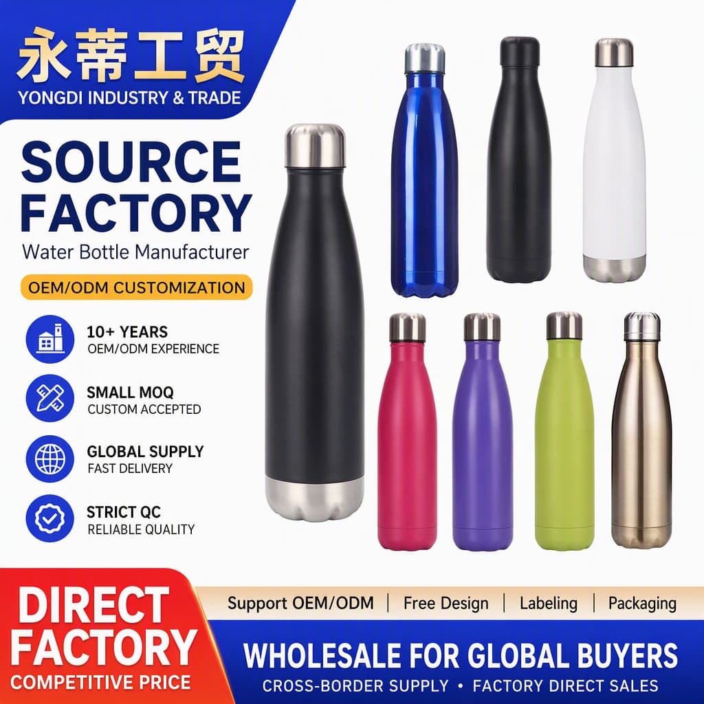 Modern simple straw large capacity thermos cup 304 stainless steel screw cap with diamond water cup business gift liner