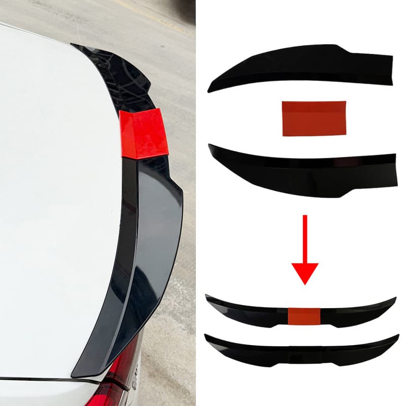 Universal Car Trunk Spoiler Modification No-drilling V-shaped Rear Wing Car Roof Mid-wing ABS Blade Style Spoiler