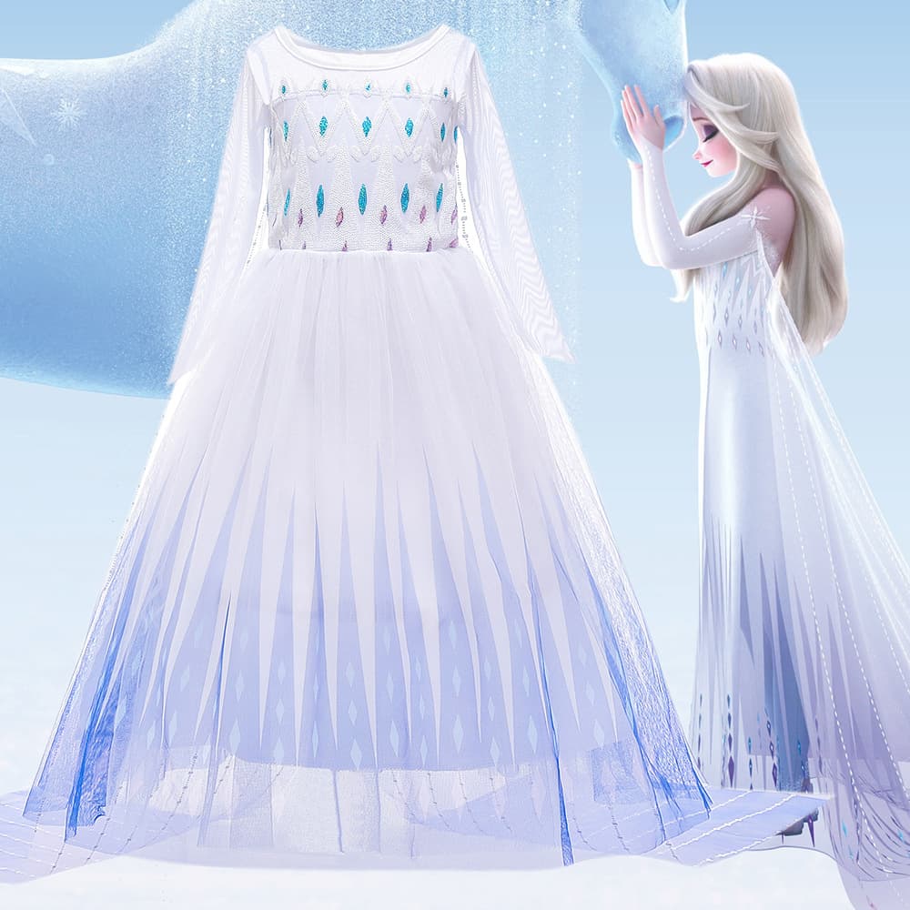 Elsa Princess Dress Frozen 2 Girls Elsa Dress Summer Children's Dress Elsa Costume for Girls