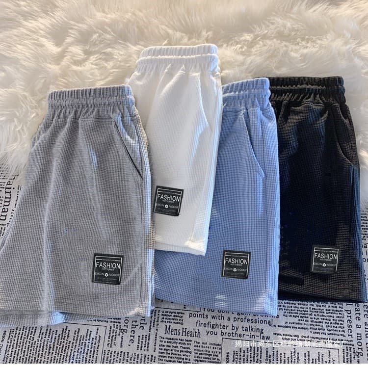 Waffle summer comfortable casual sports shorts women's summer loose home pajamas outer wear pocket shorts Southeast Asia