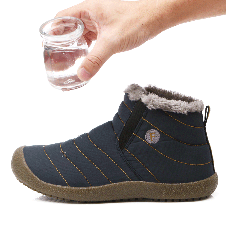 Waterproof Snow Boots Men Large Size Cotton Shoes Unisex Shoes Lined Men's Shoes Outdoor Northeast Couple Cotton Boots Slip-Resistant Wear-Resistant