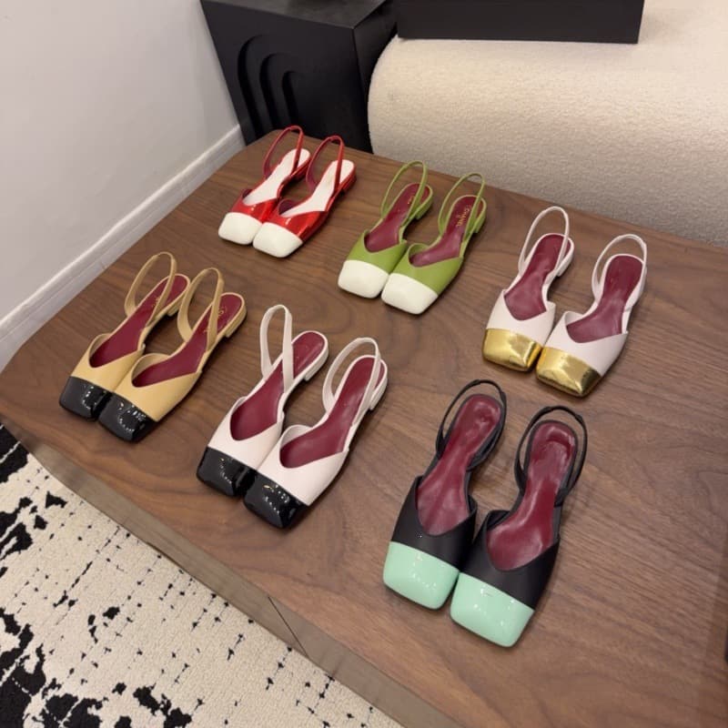 Vintage Chanel Style Color Block Square Toe High Heel Sandals Women Premium Genuine Leather Covered Heel Chunky Heel Shoes Versatile High Heels