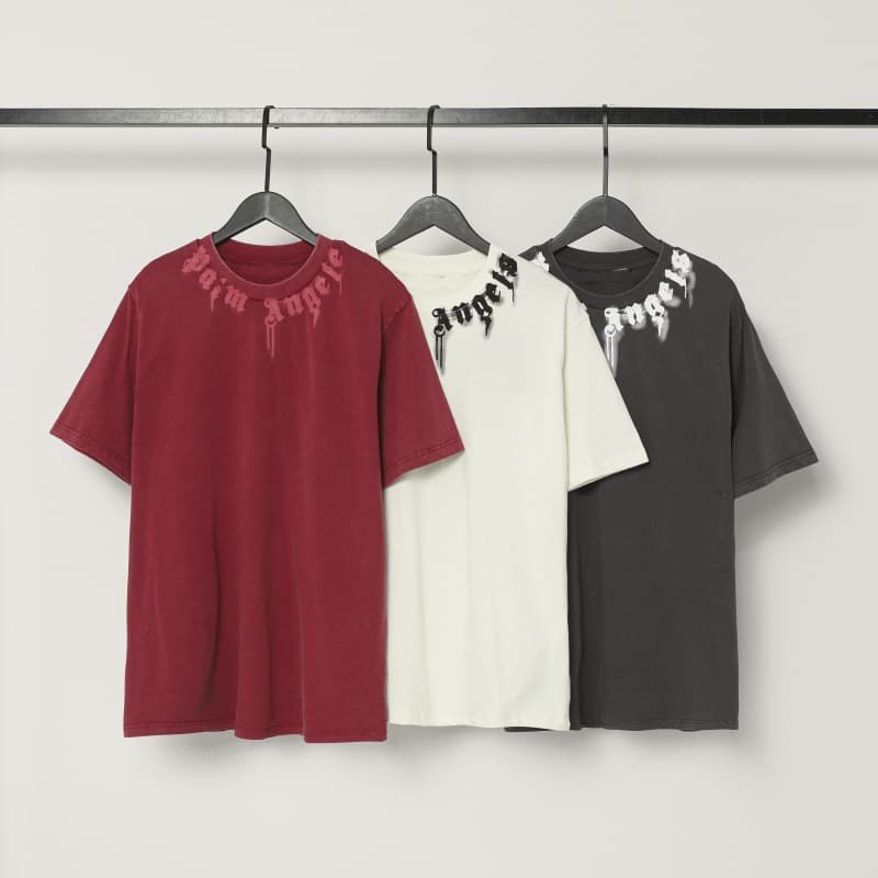 2026 Spring/Summer Palm Letter Graffiti Neck T-Shirt, Unisex Loose Fit Short Sleeve, Wholesale