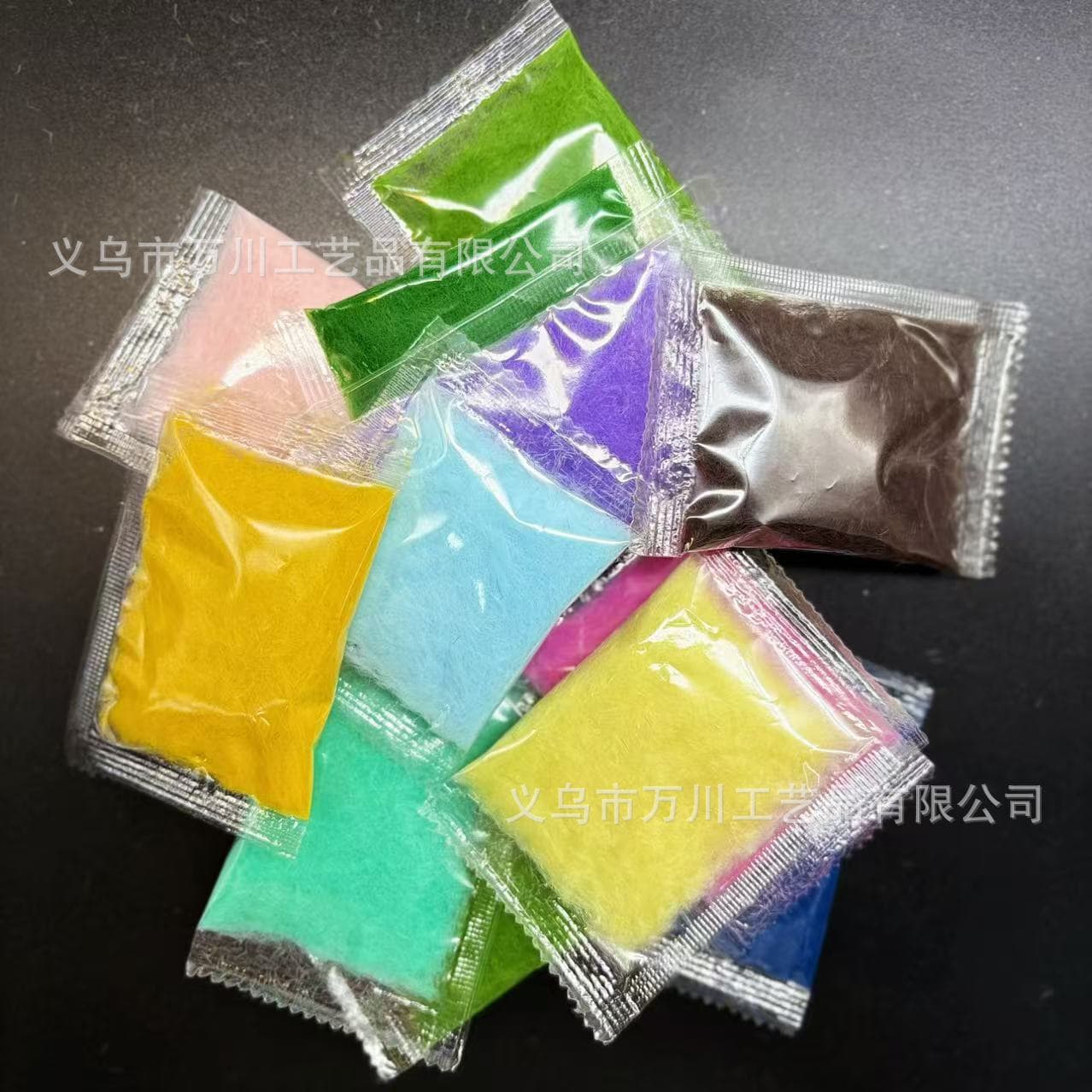 Colorful cat paw silicone pinchable material flocking powder, simulated plush powder, DIY craft material, bagged wholesale.