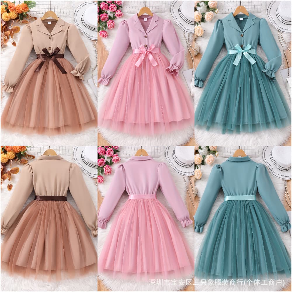 Long Sleeve Dresses for Autumn and Winter, Girls' Clothing