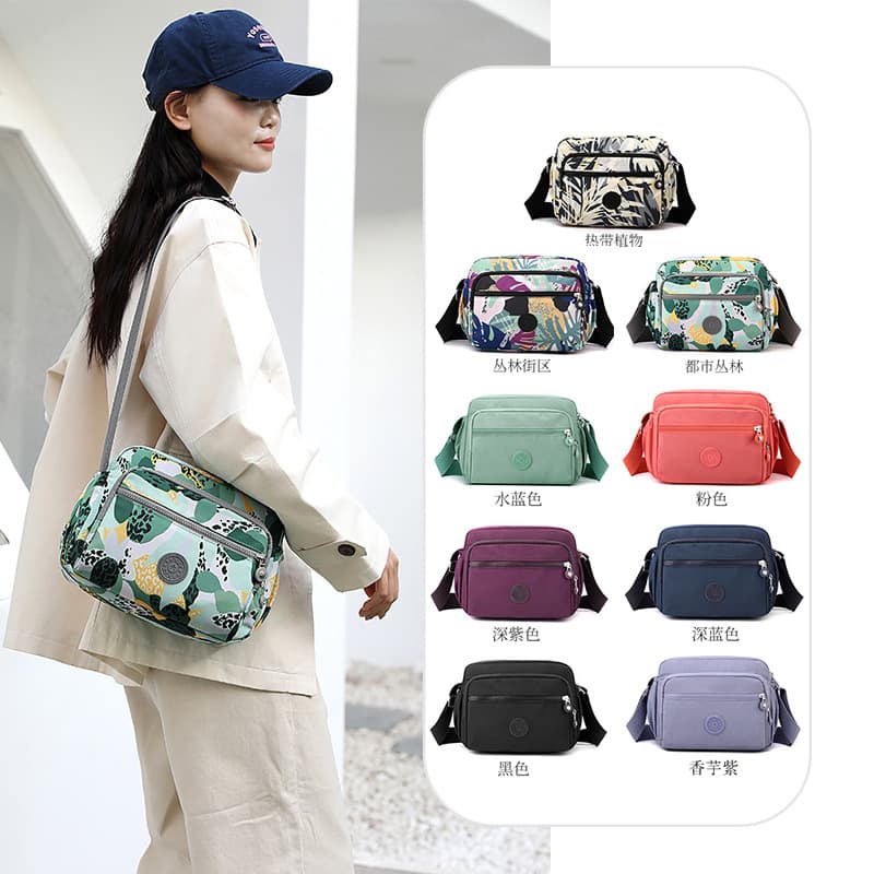 Cloth Multi-Layer Backpack, New Shoulder Bag, Women's Crossbody Bag, Nylon Canvas Bag, Middle-Aged Ladies' Mother Bag, Small Bag