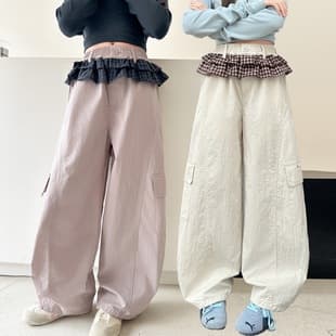 Girls Pants Casual Spring Summer 2026 New Style Middle and Older Kids Cargo Pants Children's Spring Loose Fit Sports Long Pants