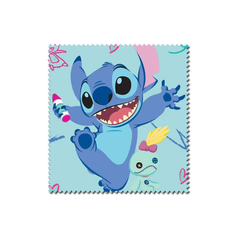 Paradise Series Stitch-Themed Accessories: Ultra-Fine Fiber Cartoon Eyeglass Cloth for Screen Cleaning, Stain Removal, and Fingerprint Removal (Multiple Images)