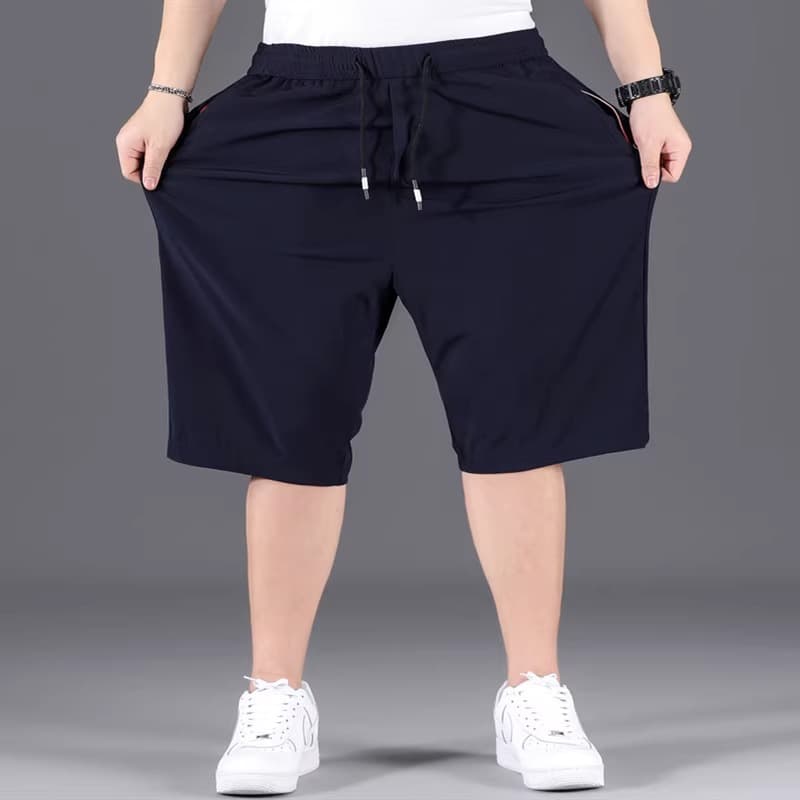 Plus Size Men's Loose Casual Shorts, Summer Mid-Length Quick-Dry Five-Point Shorts for Heavy Set Men, Trendy