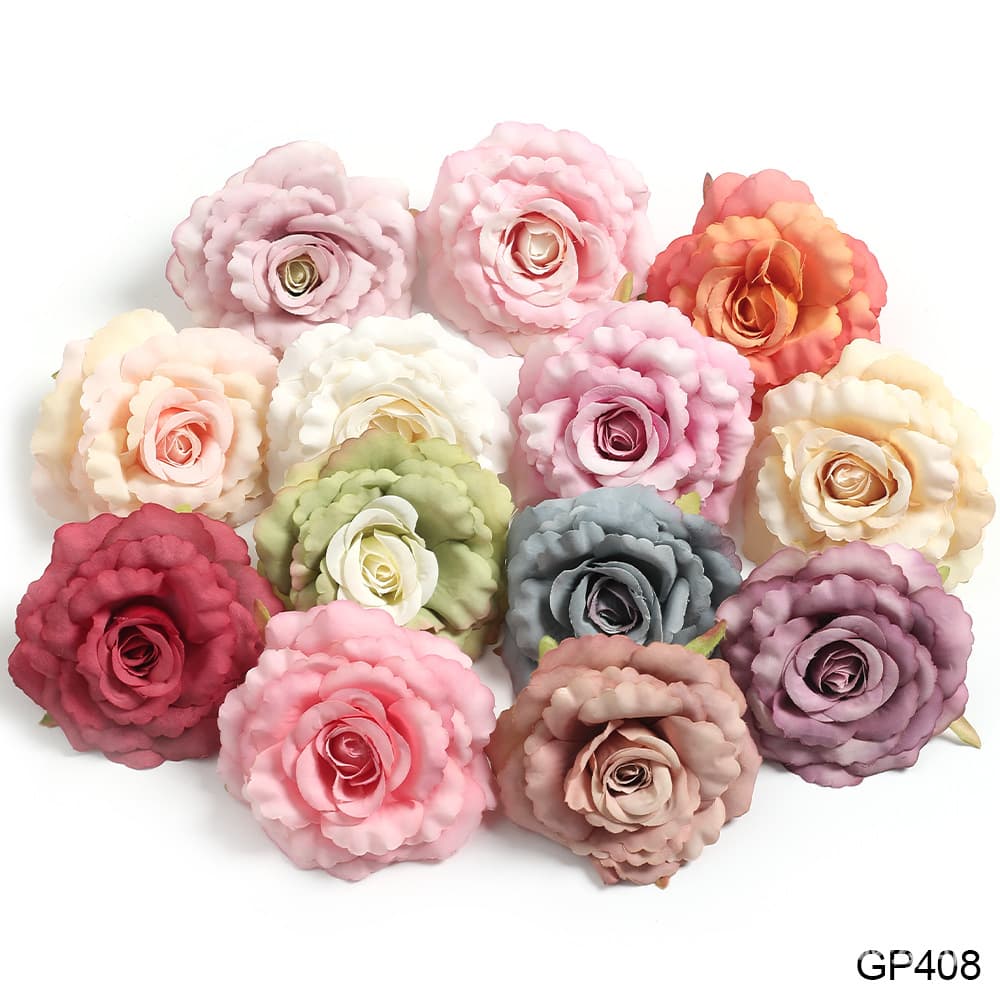 Artificial Flower European Rose Fake Flower Head Home Decoration DIY Material Wedding Flower Corsage High-end Realistic