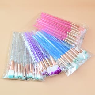 20-Piece Crystal Diamond Eyeshadow Brush Set: Multicolor Glitter Handle, Shading and Blending Brushes, Lash Brush, Cross-Border Set