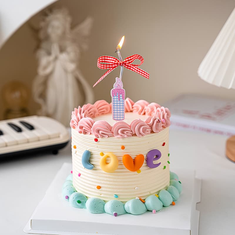 Internet celebrity Chinese Valentine's Day soft glue color love cake decoration ornaments couple confession baking candle plug-in