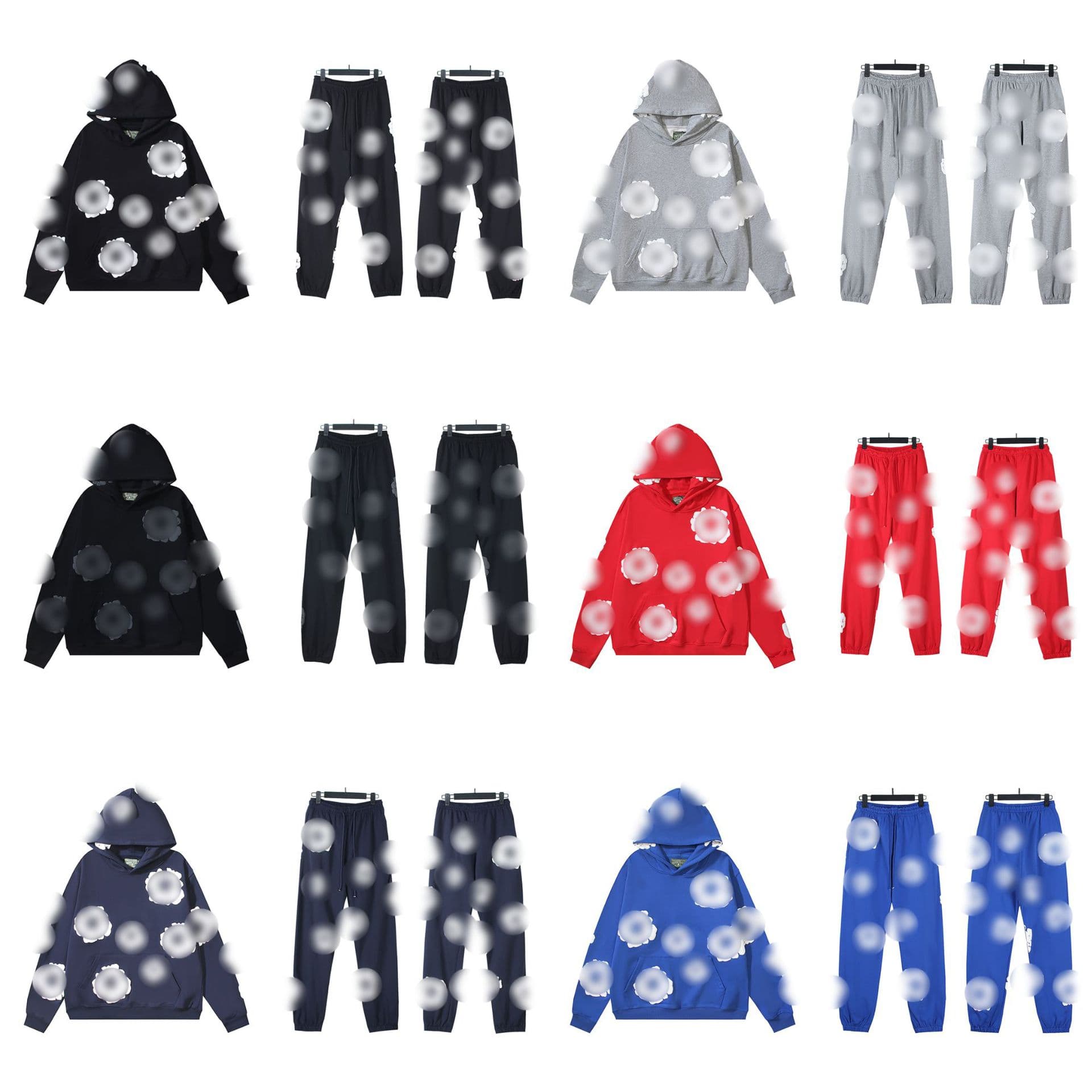 American High Street DENIM TEARS Kapok Full Print Hip Hop Loose Hoodie Couple Sweatshirt